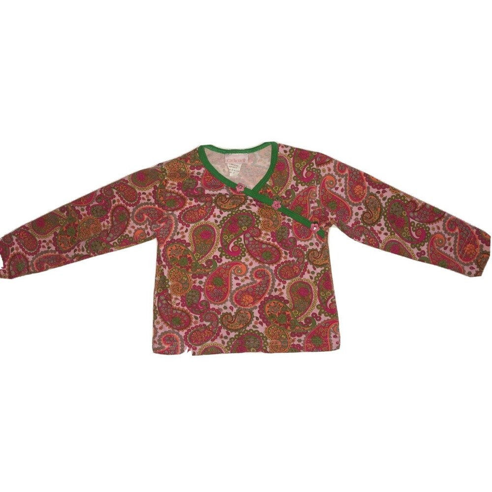 CachCach Cach Cach Girls Top 3T Pink Paisley Long Sleeve Boutique